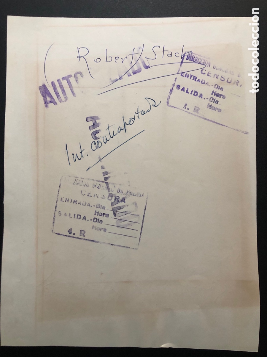 Cine: Foto original con dedicatoria y aut&oacute;grafo de Robert Stack - Foto 2
