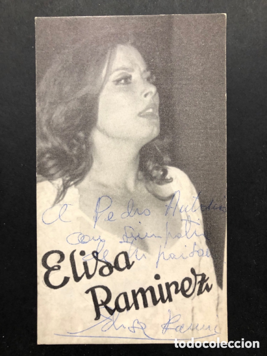 Cine: Tarjeta con aut&oacute;grafo de elisa Ram&iacute;rez - Foto 1