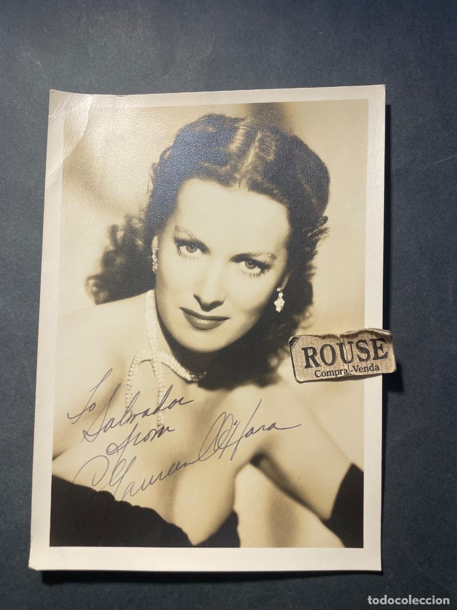 Cine: AUTOGRAFOS - ANTIGUA FOTOGRAFIA CON DEDICATORIA AUTOGRAFA A TINTA ACTRIZ MAUREEN 1920-2015 O'HARA