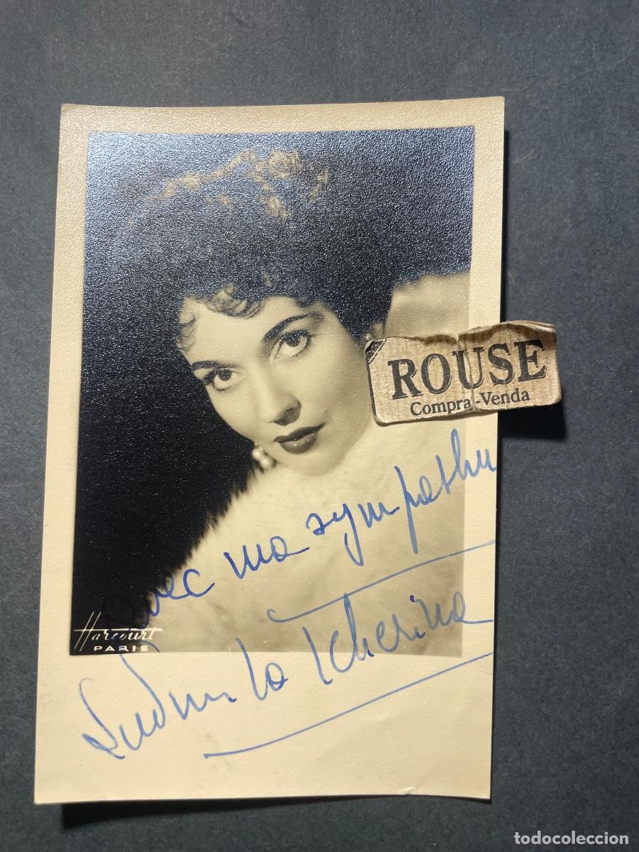 Cine: AUTOGRAFOS ANTIGUA FOTOGRAFIA CON DEDICATORIA ORIGINAL A TINTA ACTRIZ , LUDMILA TCH&Eacute;RINA