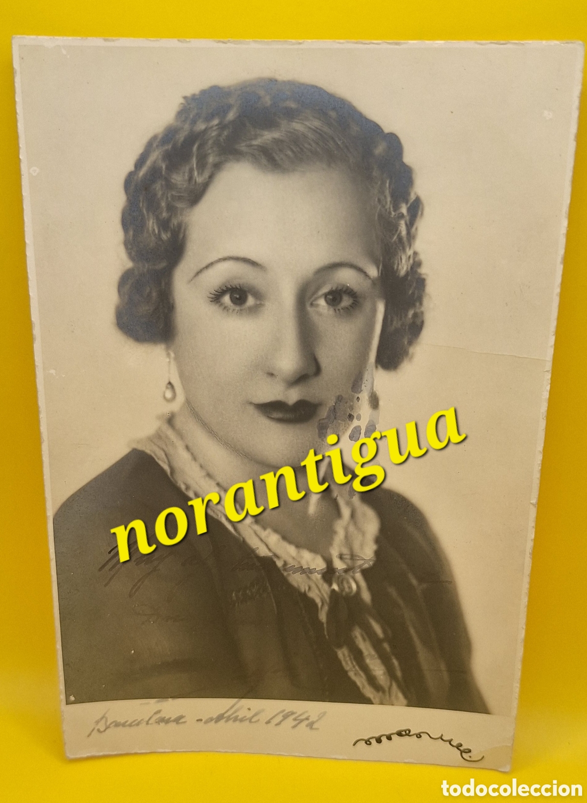 Cine: Fotograf&iacute;a Firmada por la Actriz Josefina Tapias - Barcelona 1942