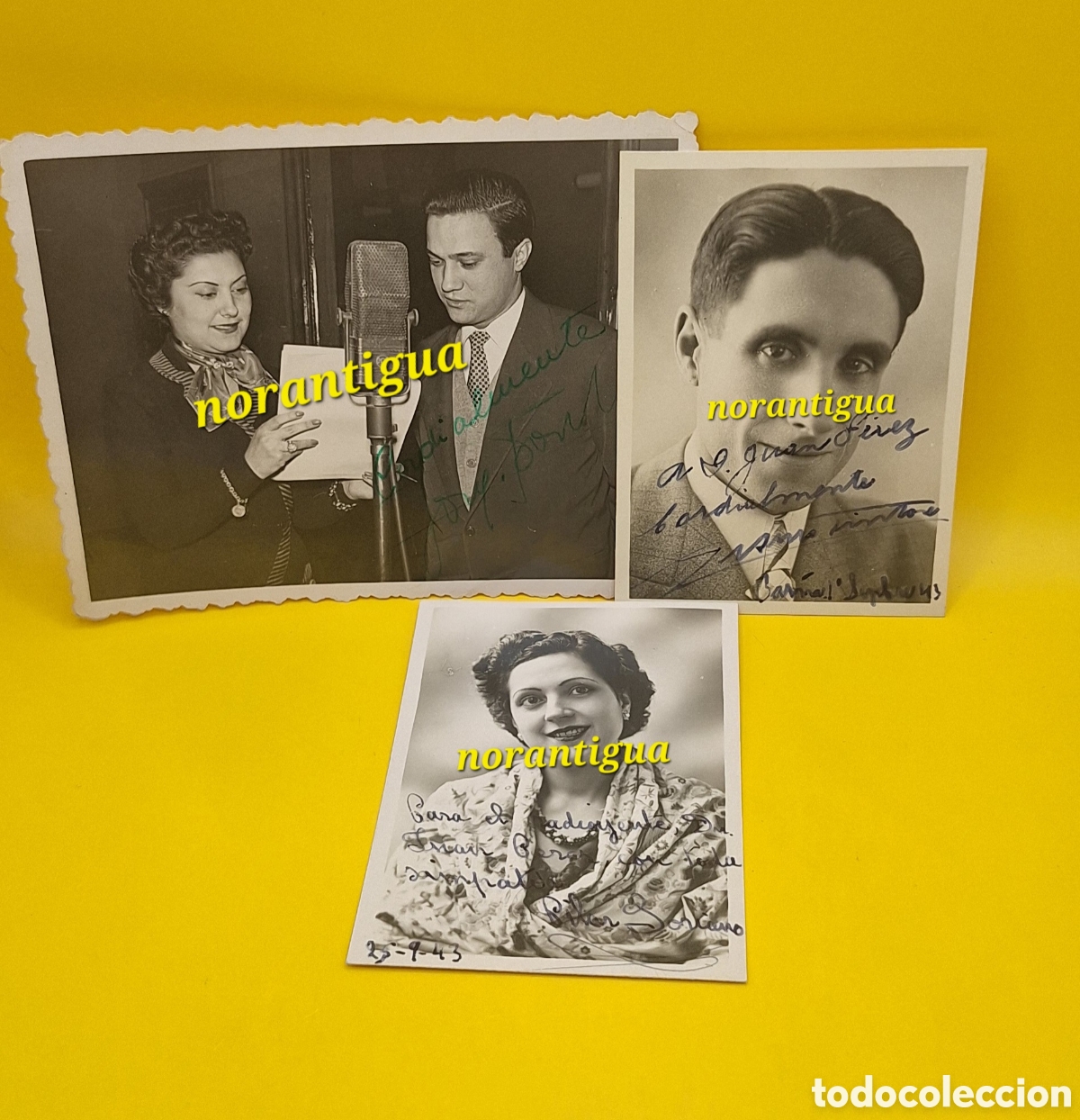 Cinema: Fotograf&iacute;as Firmadas Pilar Soriano - Arturo Tintor&eacute; - Doblaje Radio Barcelona - a&ntilde;o 1943 -