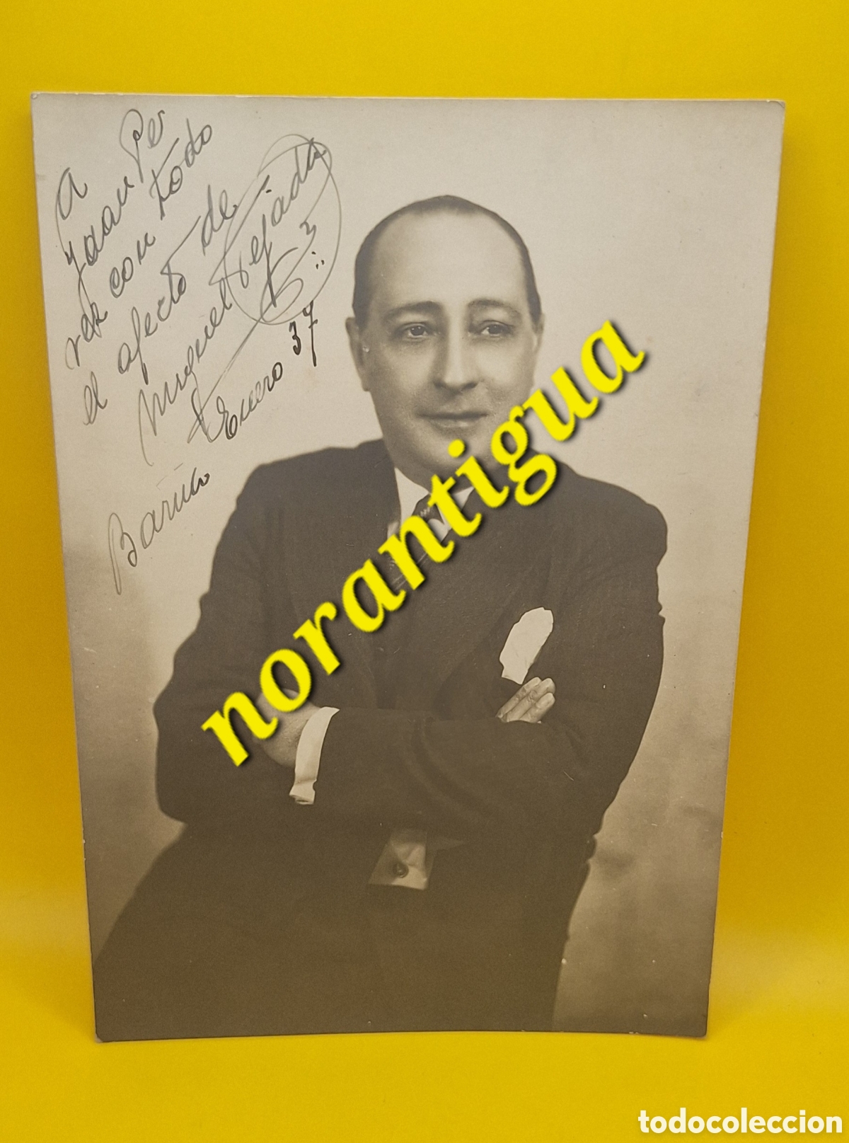 Cine: Fotograf&iacute;a Firmada Miguel Tejada - Actor Catal&aacute;n Fallecido Durante un Bombardeo en la Guerra Civil