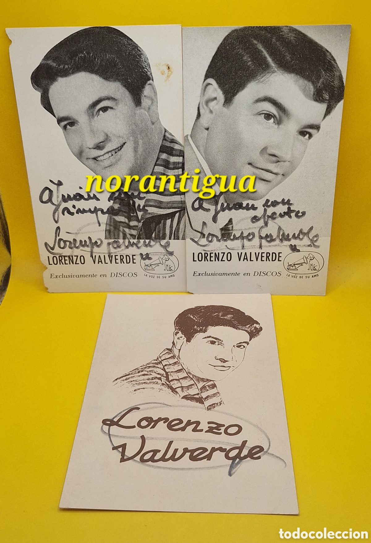 Cine: Lote de 3 Programas - Fotograf&iacute;as Firmadas Lorenzo Valverde - Actor - Cantante -