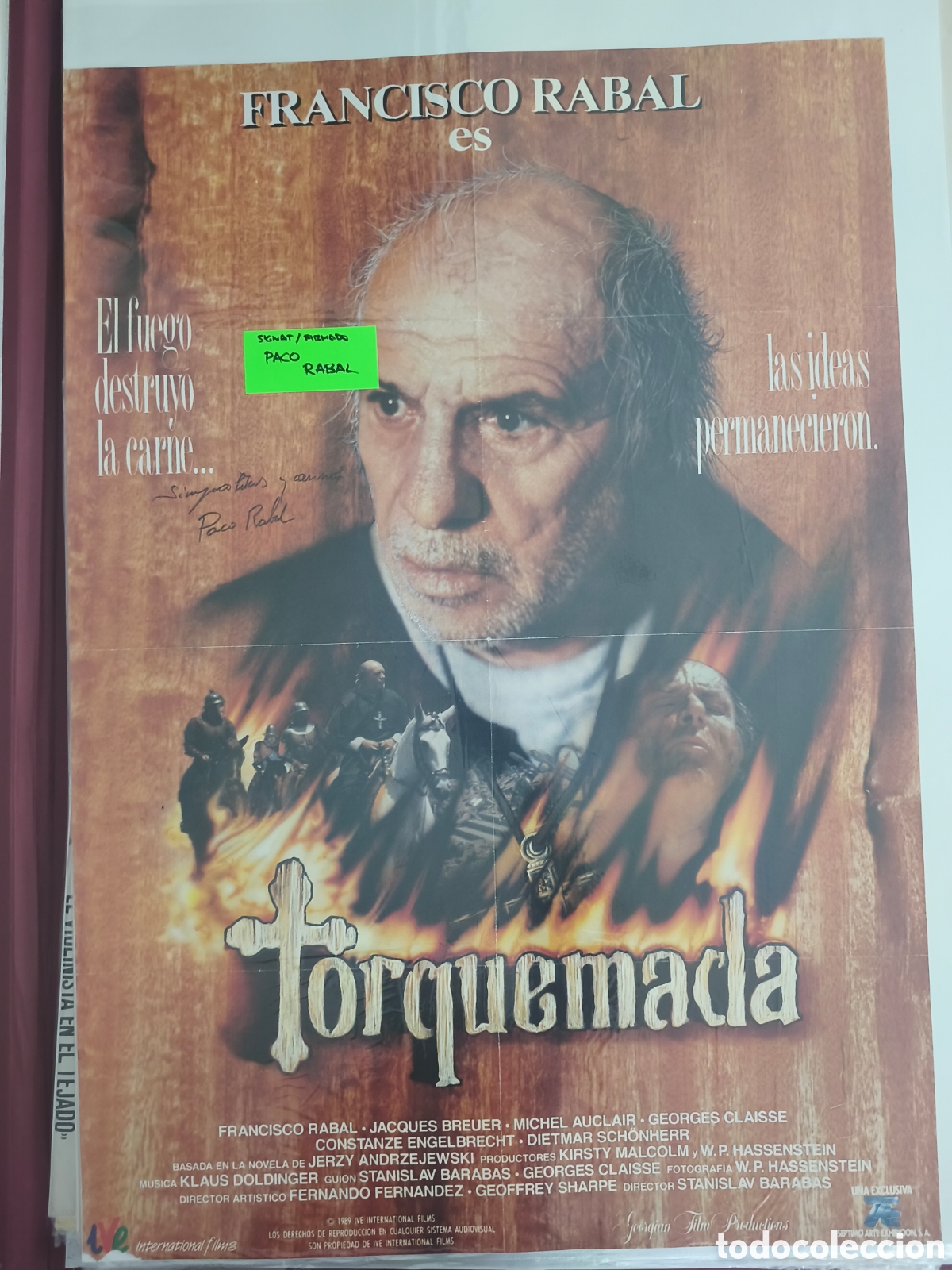 Cine: FIRMADO Paco Rabal - Cartel Torquemada