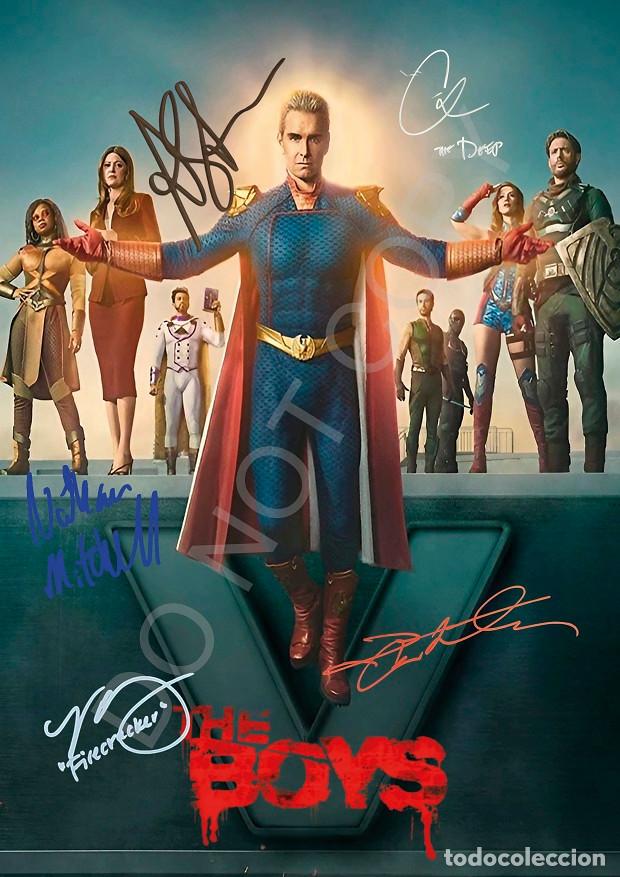 Cine: The Boys Jensen Ackles Antony Starr +3 Autografo Foto RP TV Serie Poster