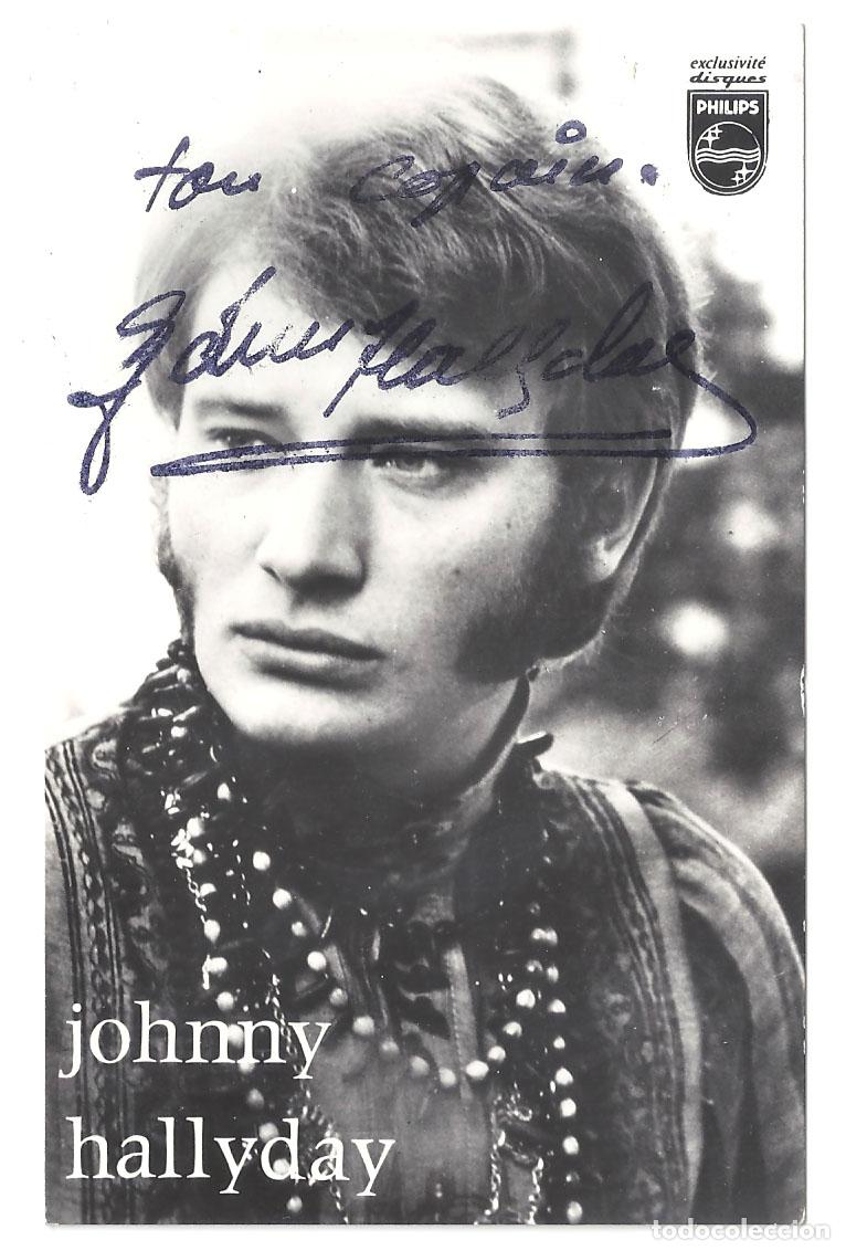Cine: F37620 JOHNNY HALLYDAY AUTOGRAFO FOTO DE EPOCA