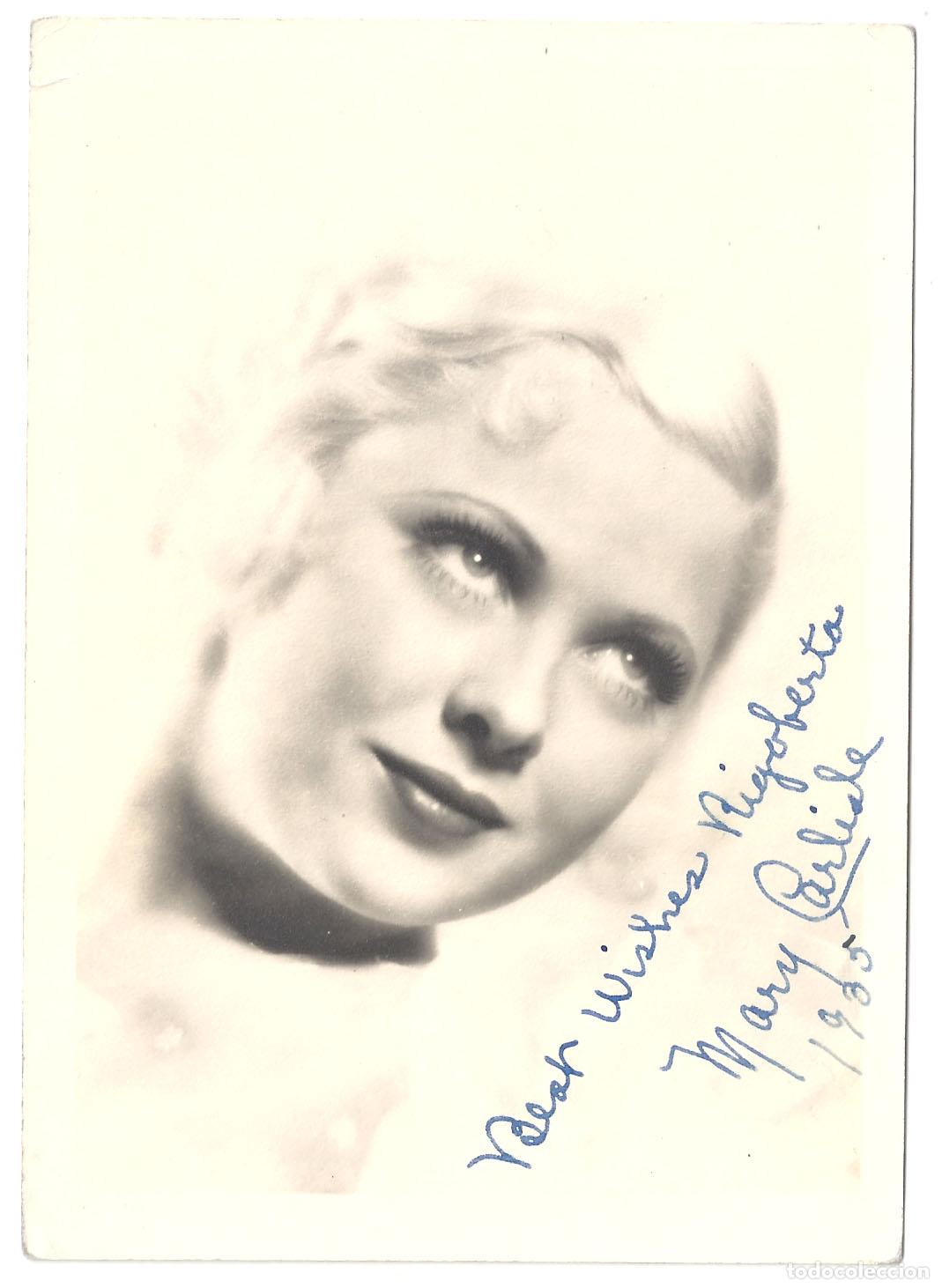 Cine: F37625 MARY CARLISLE AUTOGRAFO FOTO B/N ORIGINAL ESPA&Ntilde;OLA