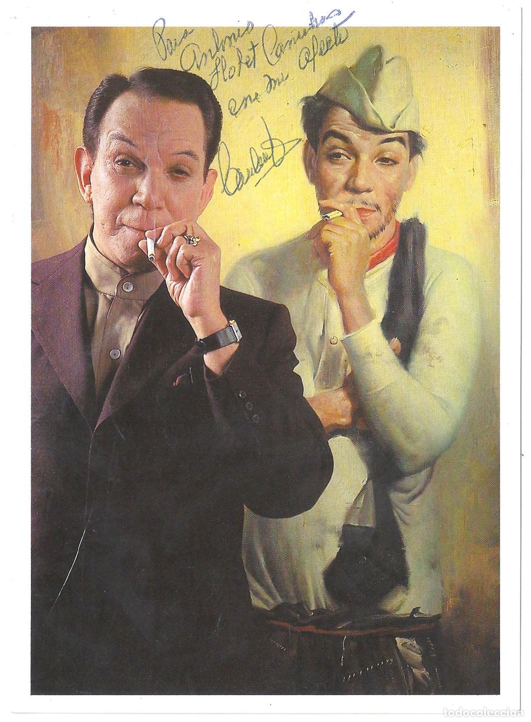 Cine: F37626 MARIO MORENO CANTINFLAS AUTOGRAFO LAMINA COLOR ORIGINAL ESPA&Ntilde;OLA