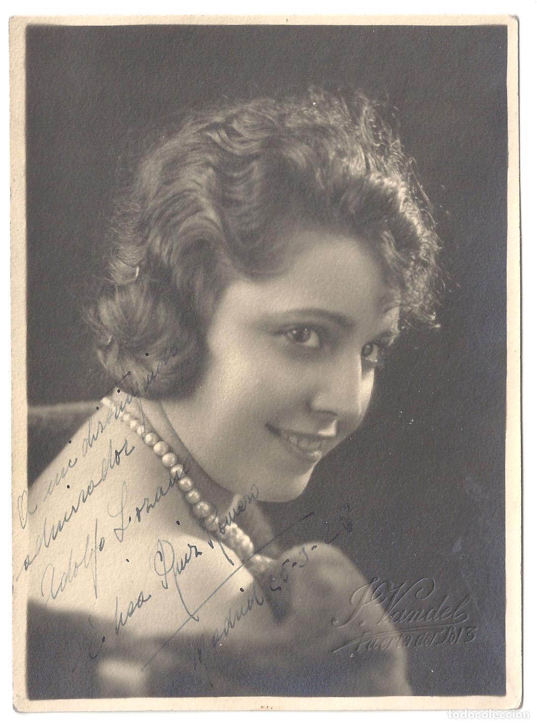 Cine: F37627 ELISA RUIZ ROMERO La Romerito AUTOGRAFO FOTO B/N ORIGINAL ESPA&Ntilde;OLA FOTOGRAFO VANDEL