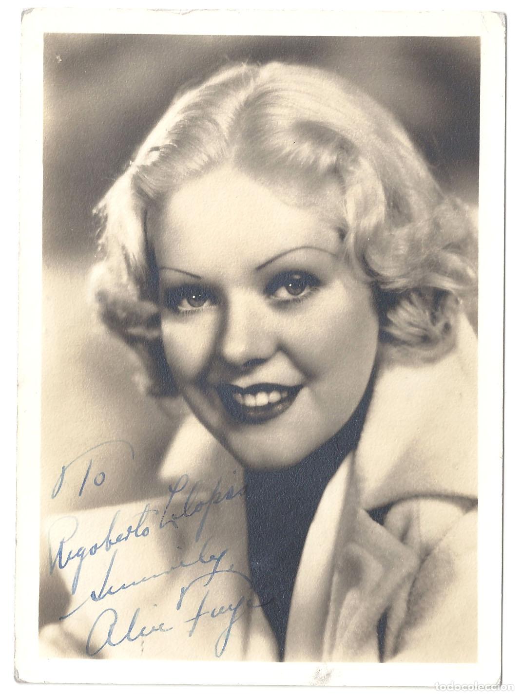 Cine: F37628 ALICE FAYE AUTOGRAFO FOTO B/N ORIGINAL