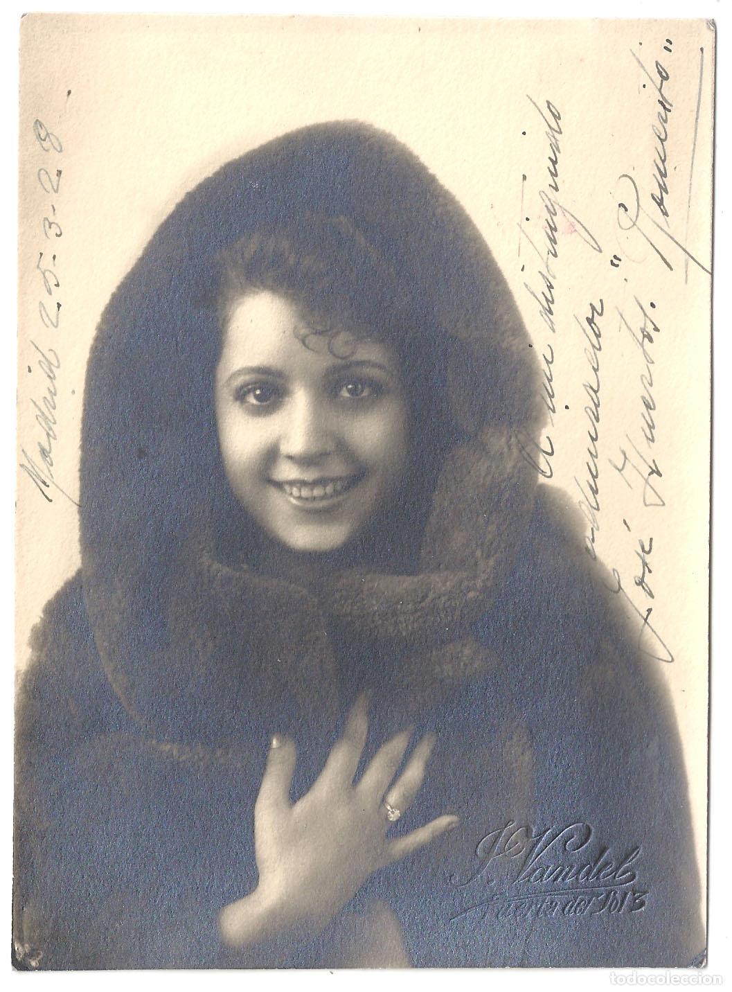 Cine: F37629 ELISA RUIZ ROMERO La Romerito AUTOGRAFO FOTO B/N ORIGINAL ESPA&Ntilde;OLA FOTOGRAFO VANDEL