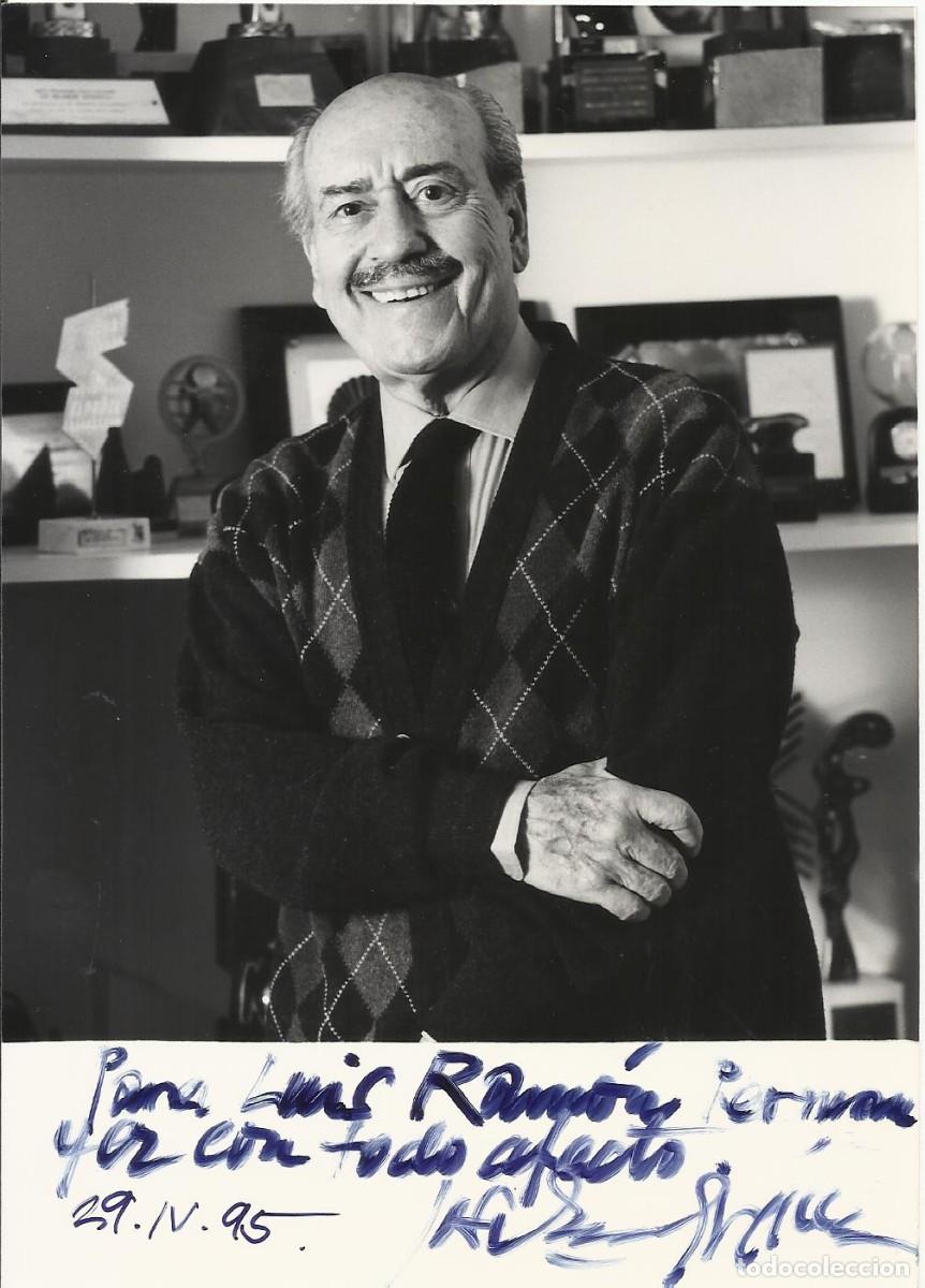 Cine: Jos&eacute; Luis L&oacute;pez V&aacute;zquez. Fotograf&iacute;a firmada y dedicada. Actor. 18x12,5 cm. 1995. Cine.