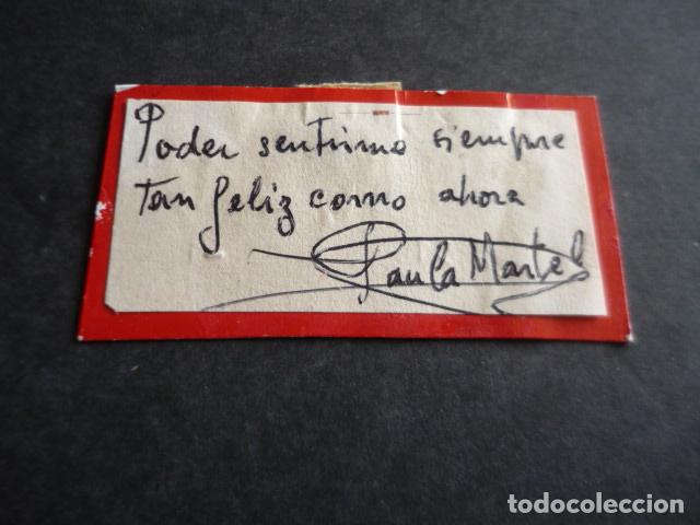 Cine: PAULA MARTEL ACTRIZ AUTOGRAFO ORIGINAL 3,5 X 6,5 CM
