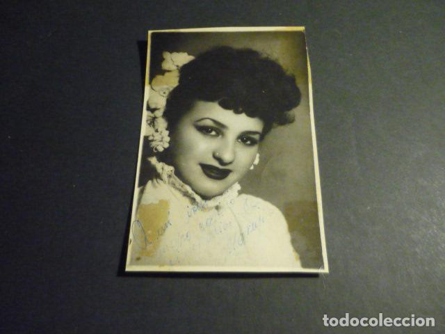 Cine: MARUJA LOZANO CANTANTE FOTOGRAFIA CON DEDICATORIA AUTOGRAFO 11,5 X 8 CM