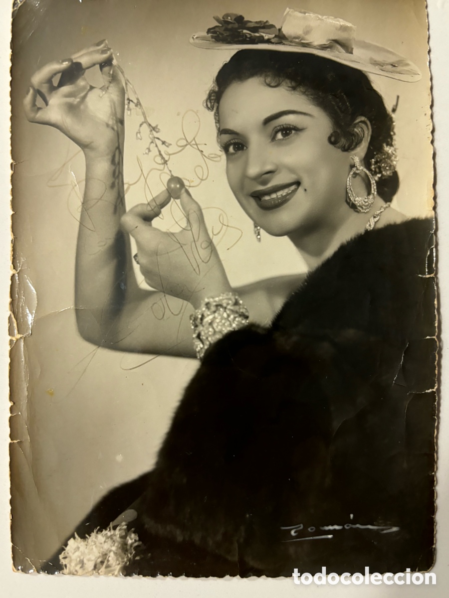 Cine: Foto original con aut&oacute;grafo de Lola Flores foto Rom&aacute;n Barcelona M