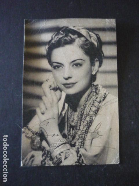 Cine: IRMA VILA ACTRIZ ANTIGUA TARJETA CON FIRMA AUTOGRAFO 9 X 14 CM