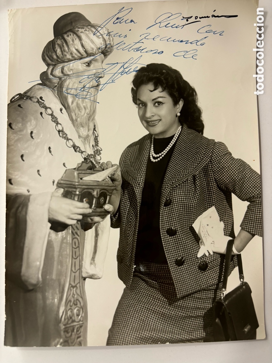 Cine: Foto original con aut&oacute;grafo de Lola Flores foto Rom&aacute;n Barcelona M