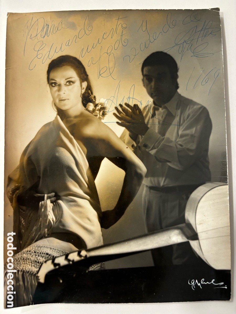 Cine: Foto original con aut&oacute;grafo de Lola Flores y Antonio Gonz&aacute;lez el pescailla foto Gyenes M