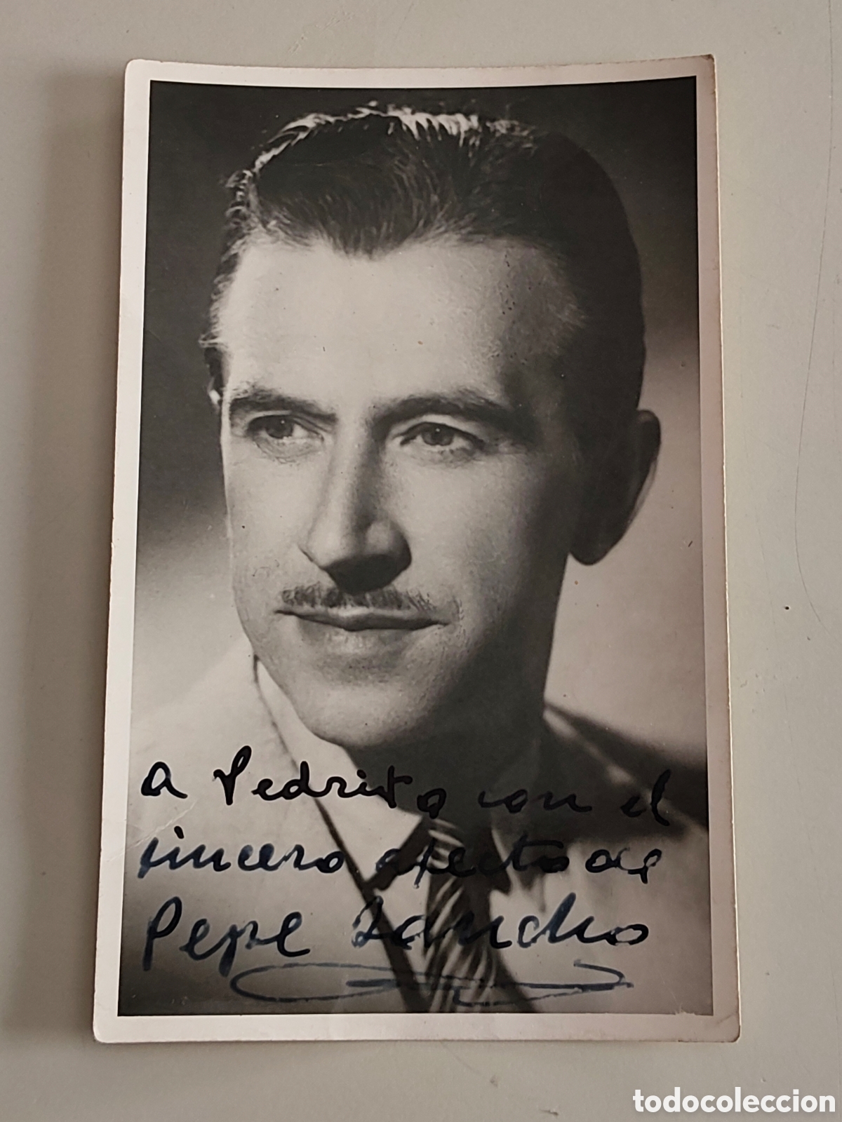 Cine: Fotograf&iacute;a actor Pepe Sancho dedicada y autografo fechada noviembre de 1947