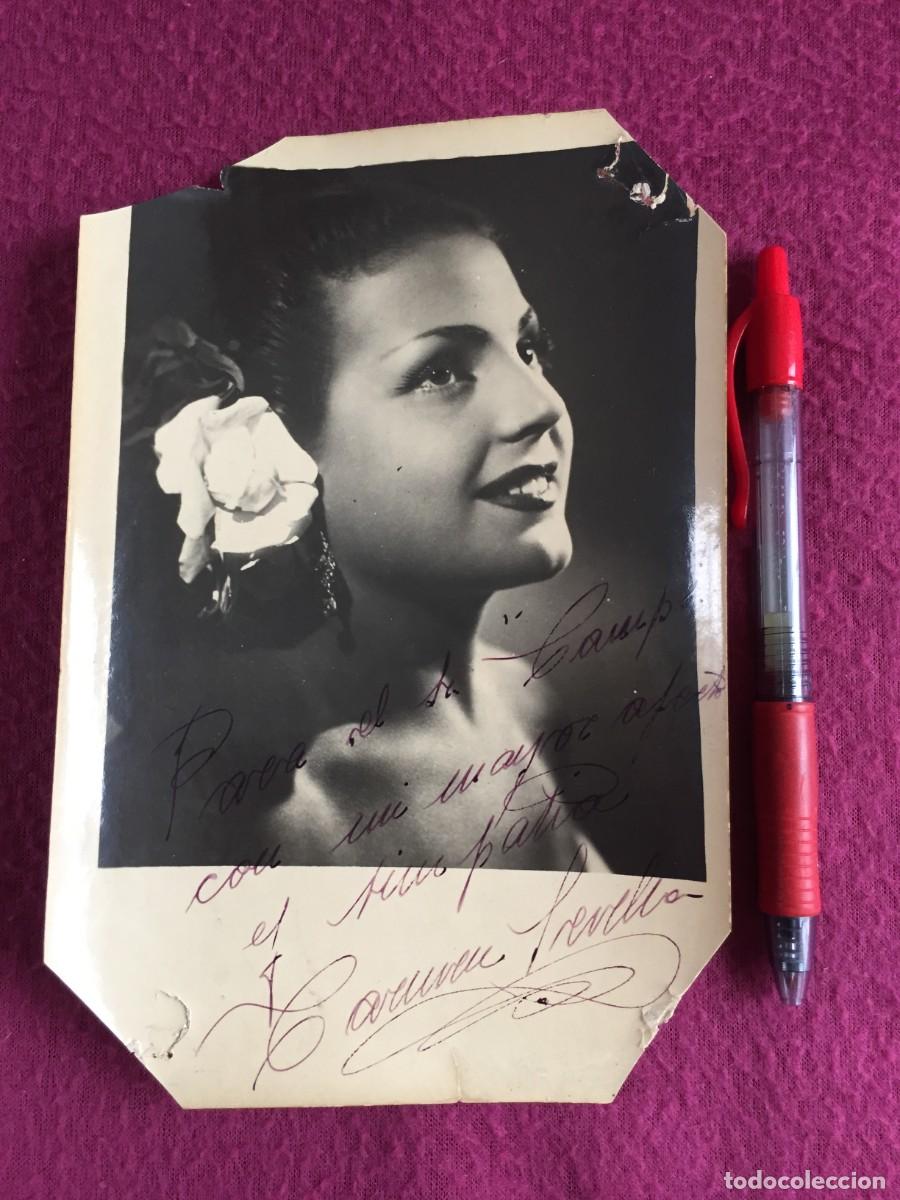 Cine: FOTOGRAFIA DE CARMEN SEVILLA FIRMADA, CON DEDICATORIA Y AUTOGRAFO DE PU&Ntilde;O Y LETRA