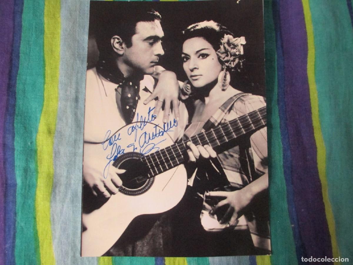 Cine: Foto antigua de Lola Flores y Antonio Gonzalez con firma