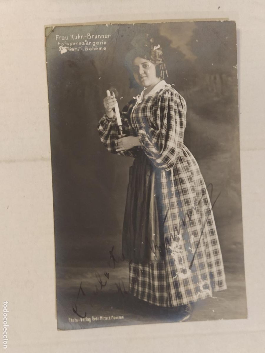Cine: FRAU KUHN BRUNNER - AUTOGRAFO - FOTOGRAFIA DEDICADA A ELENA LUCCI - POSTAL ANTIGUA (116.165)