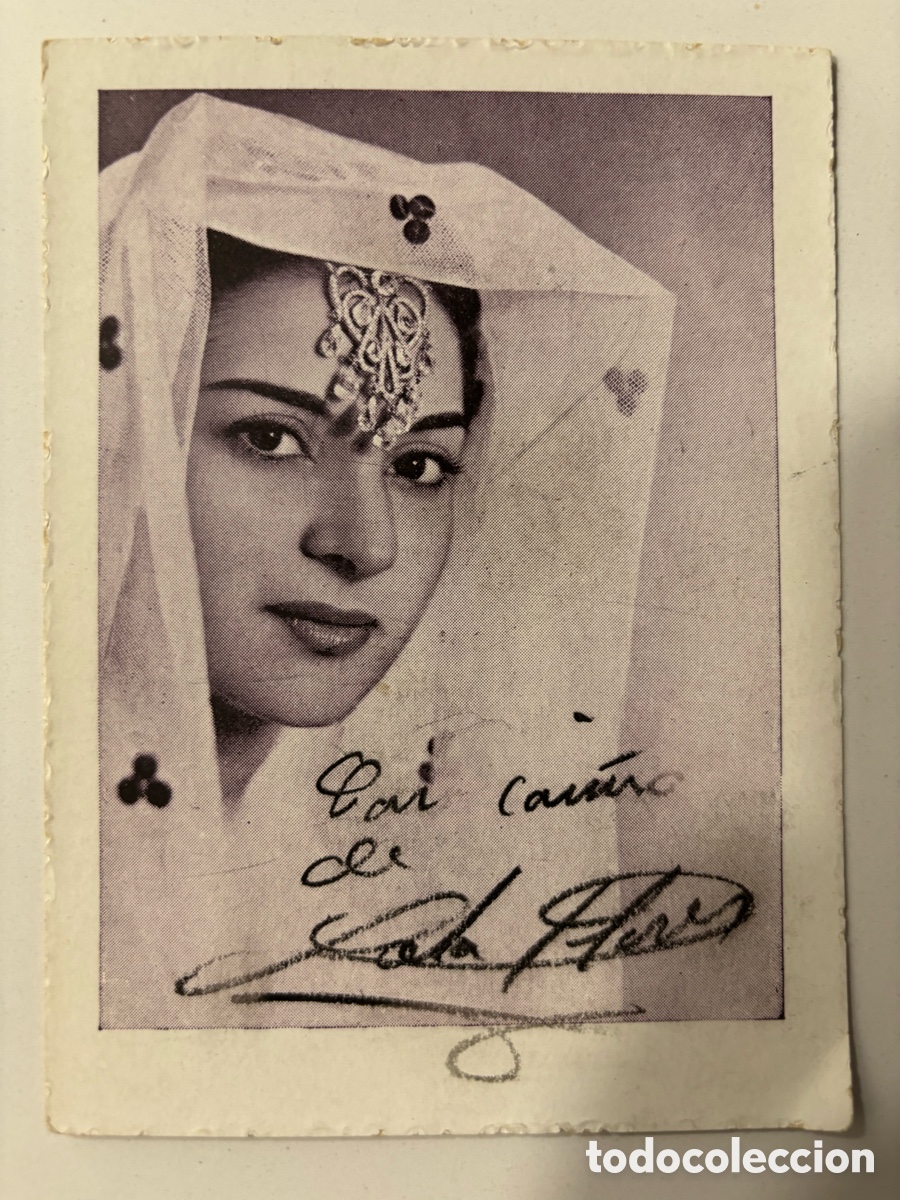 Cine: Tarjeta con aut&oacute;grafo original de Lola Flores M