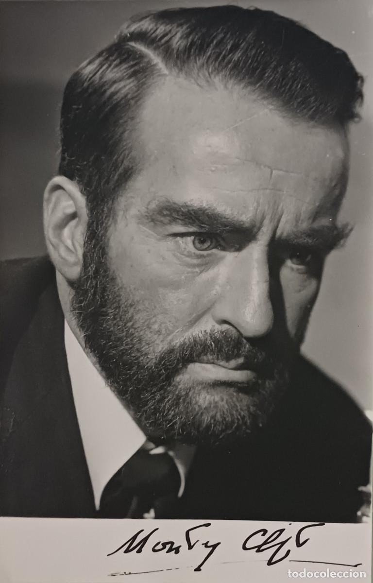 Cine: TARJETA POSTAL Y AUT&Oacute;GRAFO ORIGINAL DEL ACTOR NORTEAMERICANO , MONTGOMERY CLIFT ( A&Ntilde;O 1962 )