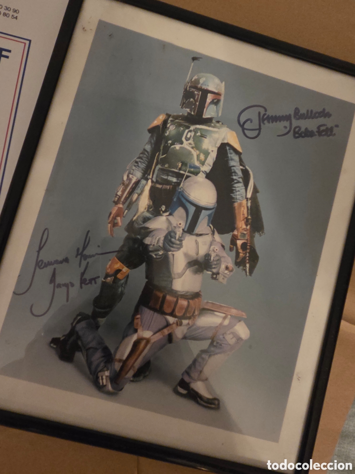 Cinema: Foto Enmarcada Star Wars Autografiada por Jeremy Bulloch (Boba Fett) y Temuera Morrison (Jango Fett)