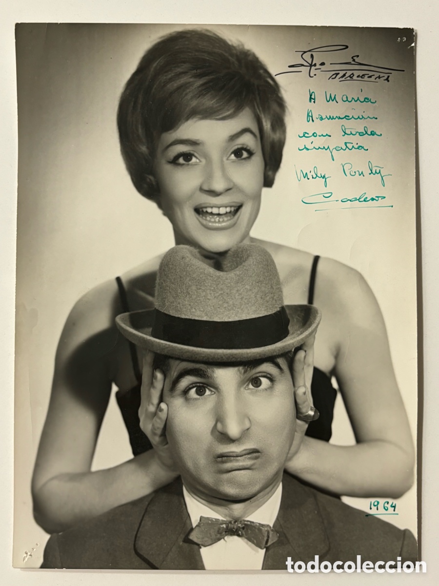 Cine: Foto original con aut&oacute;grafo del humorista Manuel Codeso y Mily Ponty L