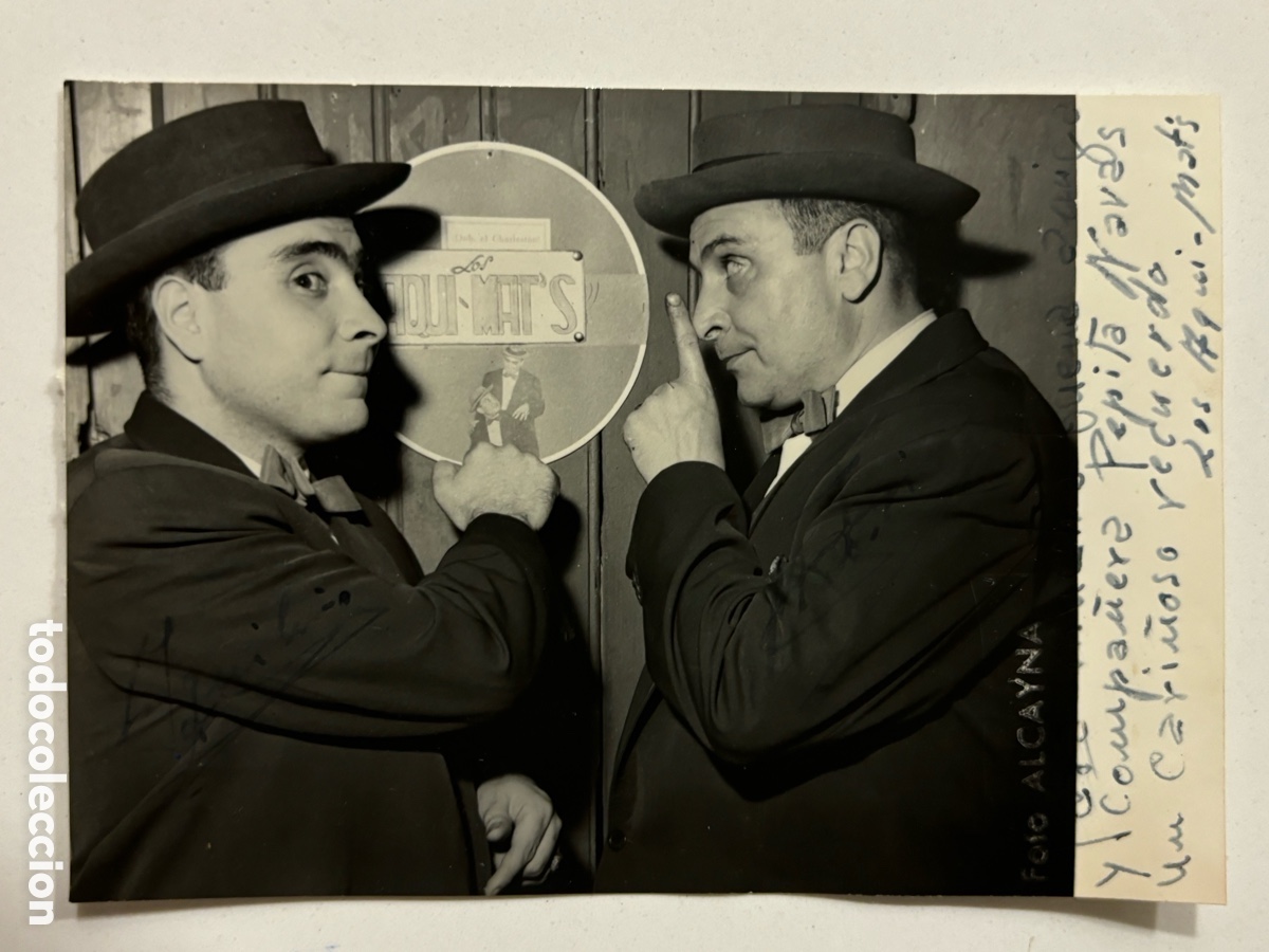 Cine: Foto original con aut&oacute;grafo de la pareja de actores c&oacute;micos Los Aqui-Mats