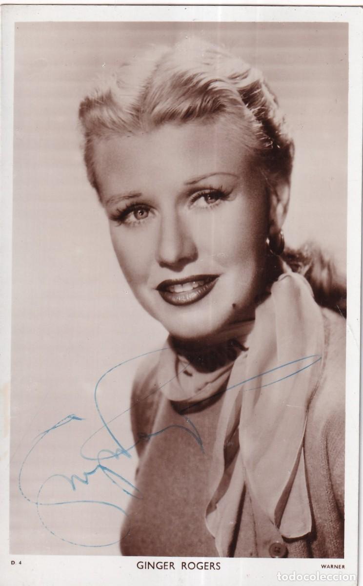 Cine: Postal con aut&oacute;grafo original de la actriz GINGER ROGERS