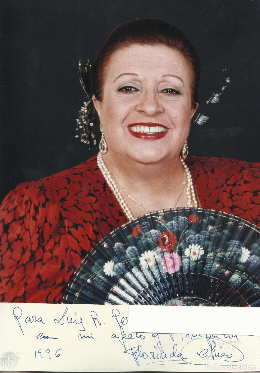 Cine: Florinda Chico. Fotograf&iacute;a firmada y dedicada. Actriz cine y vedette. Papel Kodak. 24,5x18 cm. 1996.