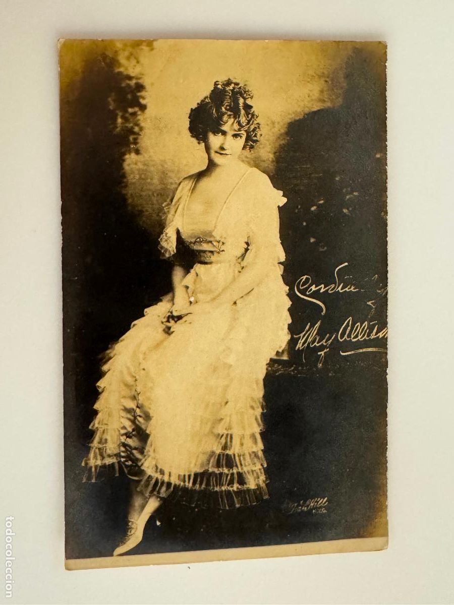 Cinema: MAY ALLISON - AUTOGRAFO IMPRESO - FOTOGRAFICA - POSTAL ANTIGUA -(116.415)