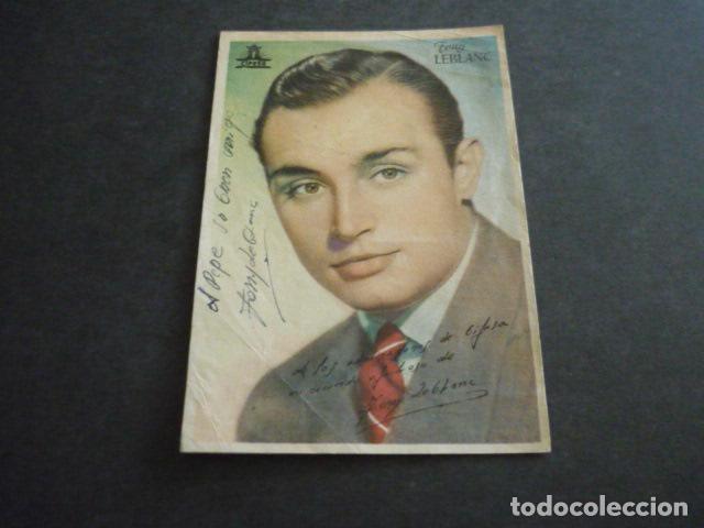 Cine: TONY LEBLANC ACTOR ANTIGUO PROGRAMA DE MANO CON FIRMA AUTOGRAFA