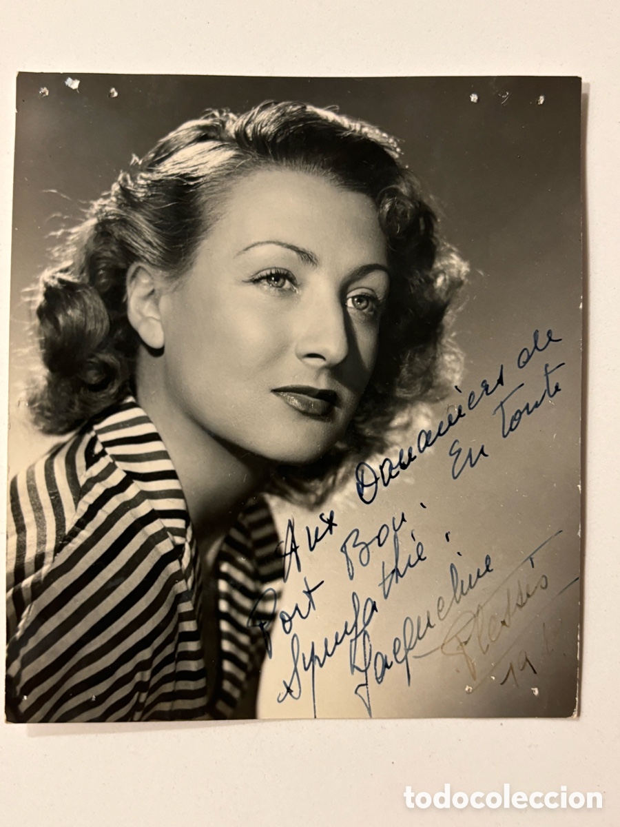 Cine: Foto original con aut&oacute;grafo de la actriz Jacqueline Plessis
