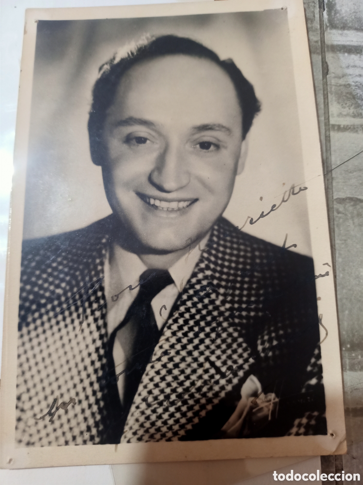 Cine: Artista y actor franc&eacute;s Jean Charpini fotograf&iacute;a original aut&oacute;grafo