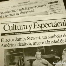 Cine: JAMES STEWART MUERE (NOTICIA DE PRENSA ORIGINAL JUL 1997) LA VANGUARDIA (SOLO 2 HOJAS DEL REPORTAJE). Lote 367358254