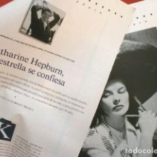 Cine: KATHARINE HEPBURN 80 AÑOS (REPORTAJE DE REVISTA - 5 HOJAS SUELTAS) CON INTERESANTES FOTOS