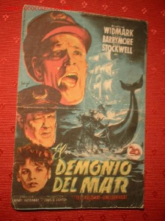Cinema: FOLLETO DE LA PELICULA -EL DEMONIO DEL MAR- CON RICHARD WIDMARK,LIONEL BARRYMORE,ETC.