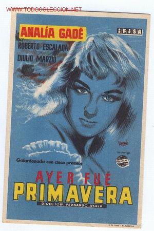 Cine: PROGRAMA DE CINE * AYER FU&Eacute; PRIMAVERA * (ANALIA GAD&Eacute;) - Foto 1