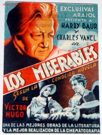 Cine: ANTIGUO PROGRAMA DE MANO  ORIGINAL LOS MISERABLES  A&Ntilde;OS 40 - Foto 1
