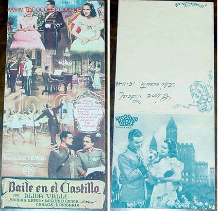 Cine: ANTIGUO PROGRAMA DE MANO   DOBLE Y    ORIGINAL BAILE EN EL CASTILLO  A&Ntilde;OS 40 - Foto 1