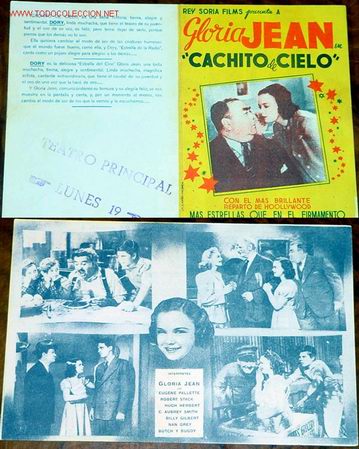 Cine: ANTIGUO PROGRAMA DE MANO   DOBLE Y    ORIGINAL CACHITO DE CIELO A&Ntilde;OS 40 - Foto 1