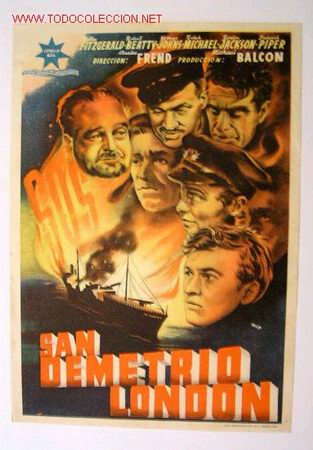 Folhetos de m&atilde;o de filmes antigos de cinema: SAN DEMETRIO LONDON