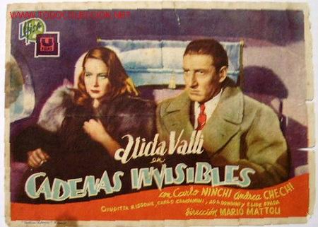 Folhetos de m&atilde;o de filmes antigos de cinema: CADENAS INVISIBLES