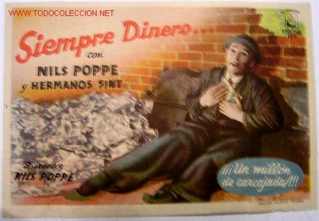 Folhetos de m&atilde;o de filmes antigos de cinema: SIEMPRE DINERO...