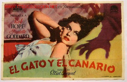 Folhetos de m&atilde;o de filmes antigos de cinema: EL GATO Y EL CANARIO (sin gastos de env&iacute;o)