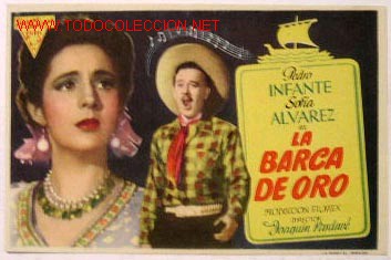 Folhetos de m&atilde;o de filmes antigos de cinema: LA BARCA DE ORO